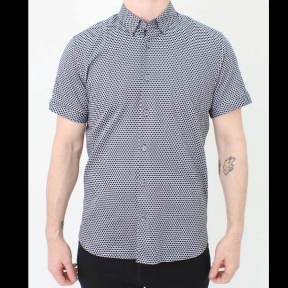 TED BAKER Gudvu Geo Regular Fit Button-Down Shirt Size 3XL - Picture 1 of 6